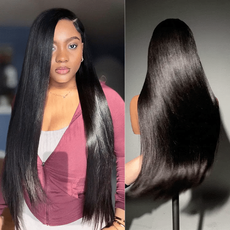 Emma Glueless Straight 13x4 Lace Frontal Wig Pre Plucked Glueless 5x5 Wig Virgin Human Hair