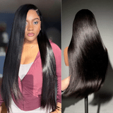 Emma Glueless Straight 13x4 Lace Frontal Wig Pre Plucked Glueless 5x5 Wig Virgin Human Hair