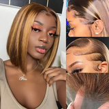 Emma Combo Sale 13x4 Lace Frontal Bob Wig Natural Color + Highlight Color