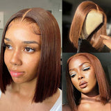 Emma SDD Bone Straight Bob Glueless Wigs Vietnamese Hair Brow Color Wig