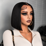 Emma Straight Human Hair 13X4 Bob Lace Frontal Wigs Natural Color