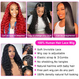 Water Wave Human Hair Wig 13x6 Lace Front Wigs Black Color