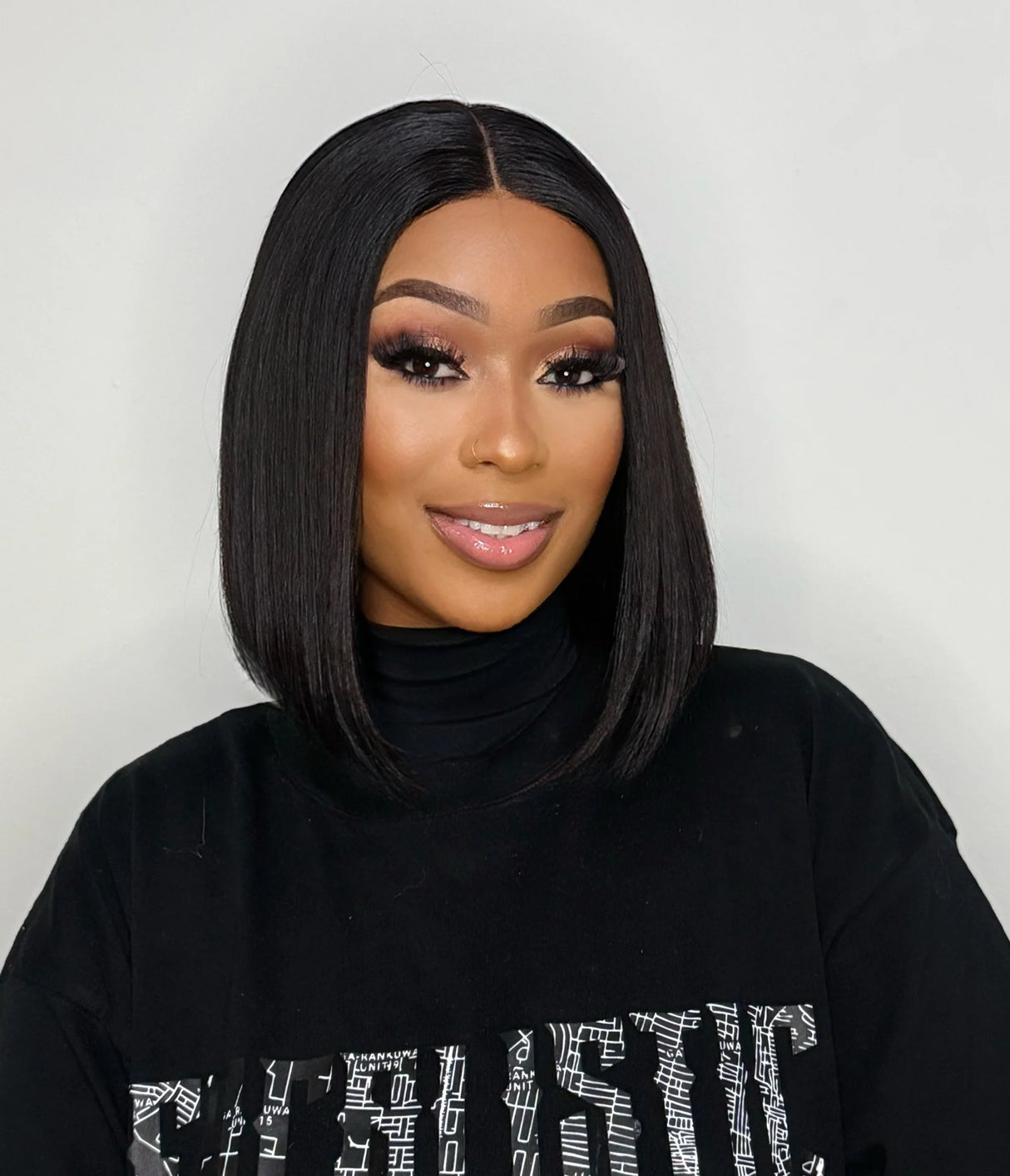 Emma  Glueless  double drawn 4x4 Lace Full Frontal bob Wig Human Hair