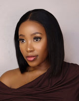 Emma  Glueless  double drawn 5x5 Lace Full Frontal bob Wig Human Hair