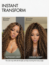 Emma ALL-DAY Comfort Brown Water wave Curly