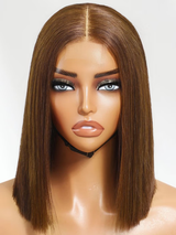 Emma Glueless Bone Straight 2x6 SDD Vietnam hair Lace Closure Brown Glueless Bob Wig