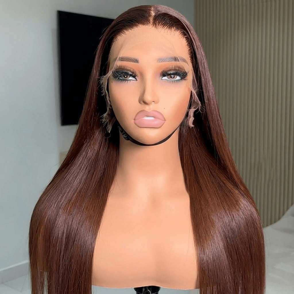 Hot Combo | 13x4 Full frontal Glueless Brown Color Straight Wig + 5x5 Full frontal Glueless Straight Bob Wiggins