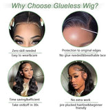 Emma 8x5 & 6x4 Glueless Body Wave Wig - Natural Lace Closure, 100% Human Hair
