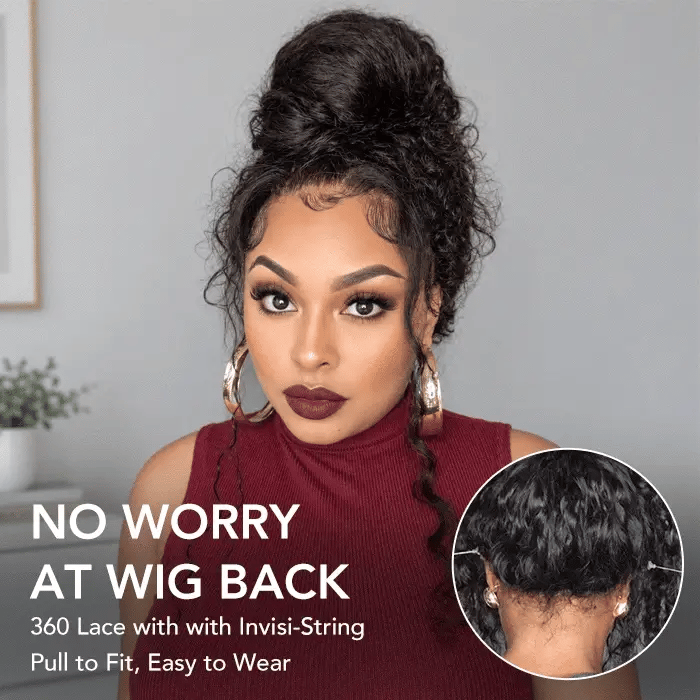 Emma 360 Lace Frontal Glueless Wig Pre Plucked Water Wave Virgin Human Hair 24 Inch