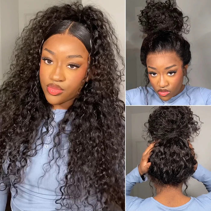 Emma 360 Lace Frontal Glueless Wig Pre Plucked Water Wave Virgin Human Hair 24 Inch