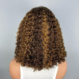 Hot Combo | Emma Glueless 13x4 Full Frontal Piano Color Water Wave Bob Wig + 13x4 Full Frontal Straight Bob Wig With Human Hair