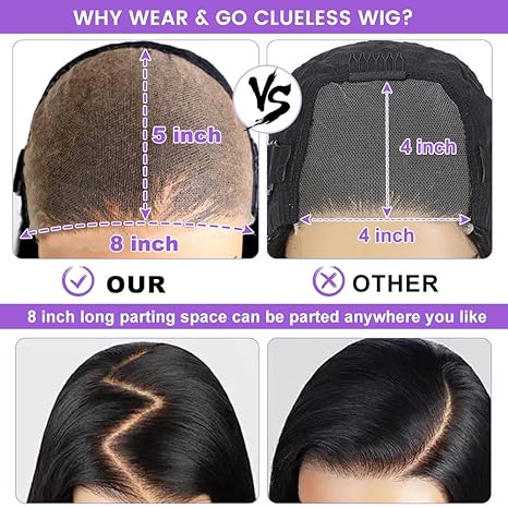 Emma 8x5 & 6x4 Glueless Body Wave Wig - Natural Lace Closure, 100% Human Hair