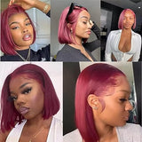 Hot Combo | Emma Glueless 13x4 Full Frontal Human Hair 99J Color bob + Natural Black ColorBob Wig