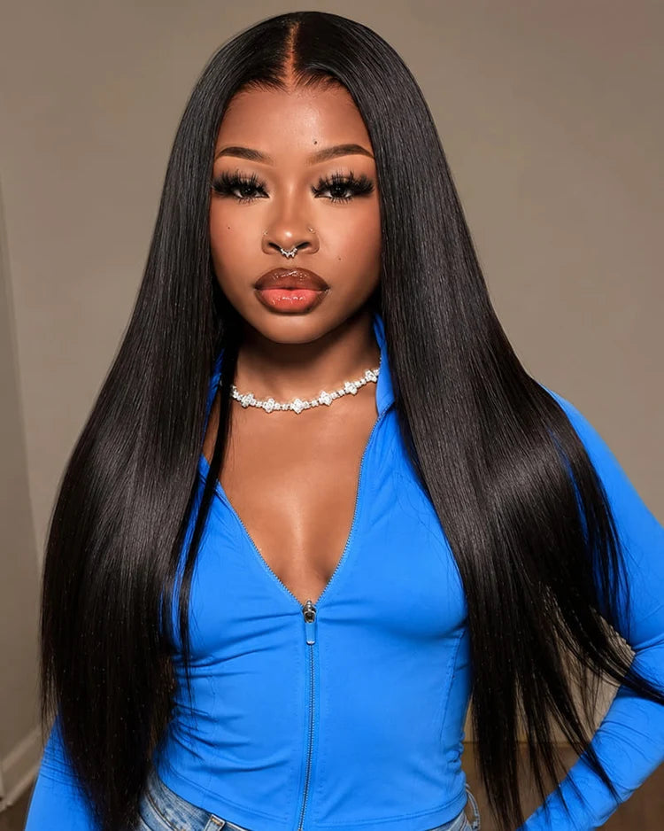 Emma 13x6 Lace Frontal Glueless Wig Pre Plucked Silky Straight Human Hair