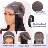 Emma Glueless 5x5 Lace Closure Wig Pre Plucked Straight 100% Human Hair