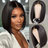 Glueless 4x4 Lace Closure Bob Wigs Brown, Burgundy and Black Color Human Hair