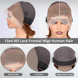 Brown Color 13x4 Full Frontal Wig 100% Human Hair Glueless 5x5 Bob Wig Pre Plucked