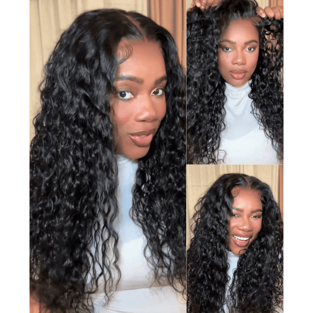 Emma Wet and Wavy 13x4 Lace Frontal Wig Water Wave Glueless 5x5 Wig Virgin Human Hair