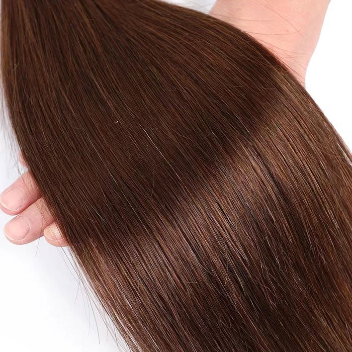 Emma 1 3 4 Bundles Deals Chocolate Brown Color 4 Straight Human Hair Weave