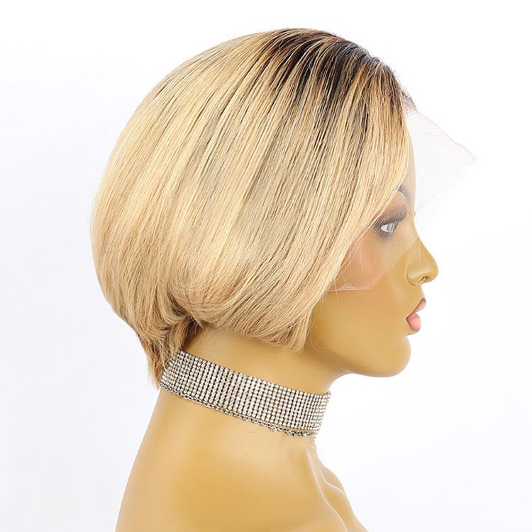 Emma 13x1 T Part Short Pixie Cut Lace Wig T1B/27 Human Hair