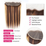 Emma 13x4 Lace Frontal Pre Plucked Straight Highlight Color 4/27 Human Hair