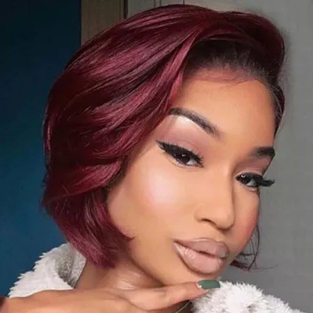 Emma 1B/99J 13x1 T Lace Part Short Pixie Cut Wigs Human Hair For Women
