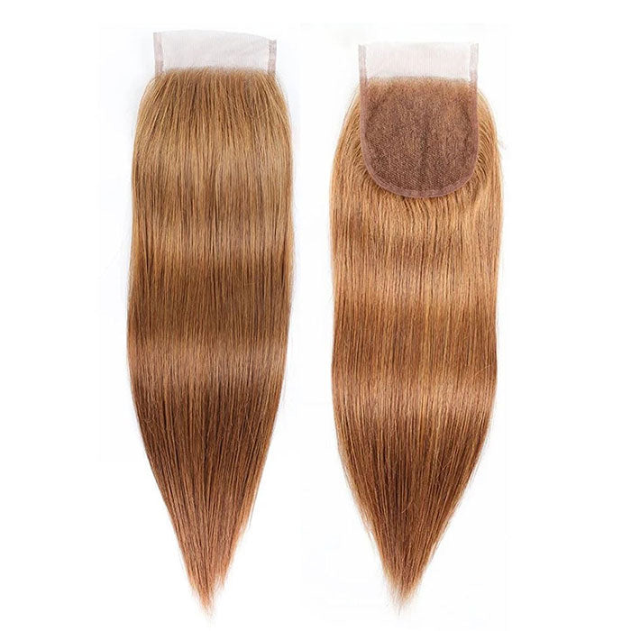 Emma 4x4 Lace Closure Light Brown Color 30 Straight Human Hair