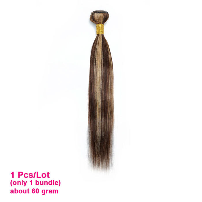 Emma 60Gram P4/27 Highlight Human Hair Bundles Pre-colored Brown Blonde Hair Extensions