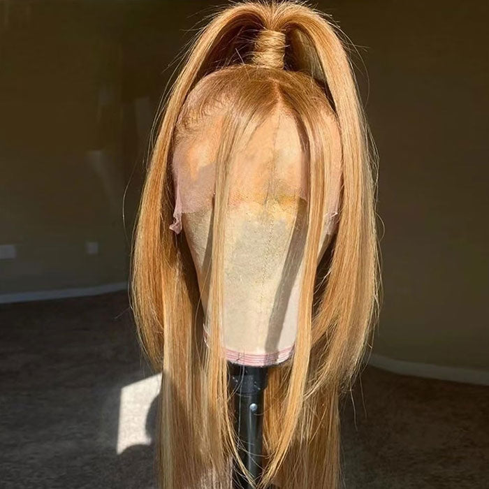 Emma Blonde Color #27 Straight 360 Lace Frontal Wig Human Hair
