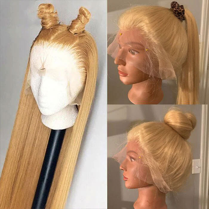 Emma Blonde Color #27 Straight 360 Lace Frontal Wig Human Hair