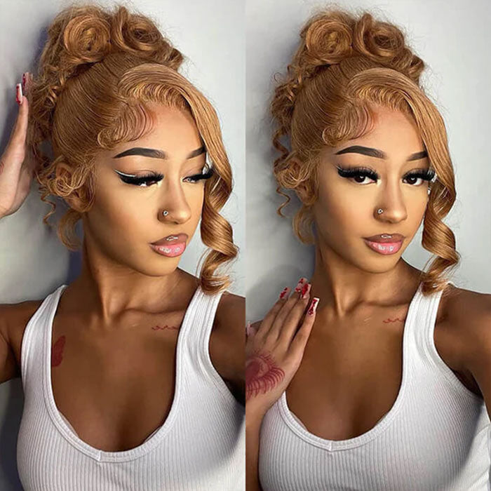 Emma Blonde Color #27 Straight 360 Lace Frontal Wig Human Hair