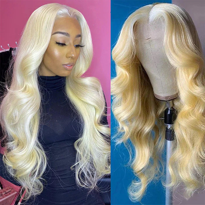 Emma Body Wave 613 Honey Blonde Color 13x4 Lace Frontal Wig Human Hair