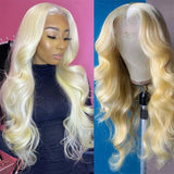 Emma Body Wave 613 Honey Blonde Color 13x4 Lace Frontal Wig Human Hair