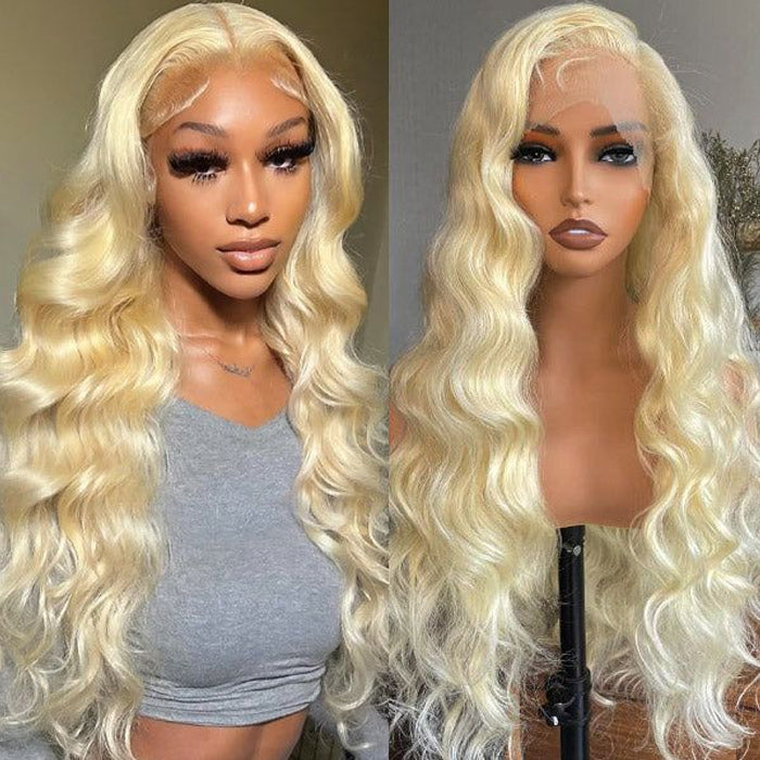 Emma Body Wave 613 Honey Blonde Color 13x4 Lace Frontal Wig Human Hair