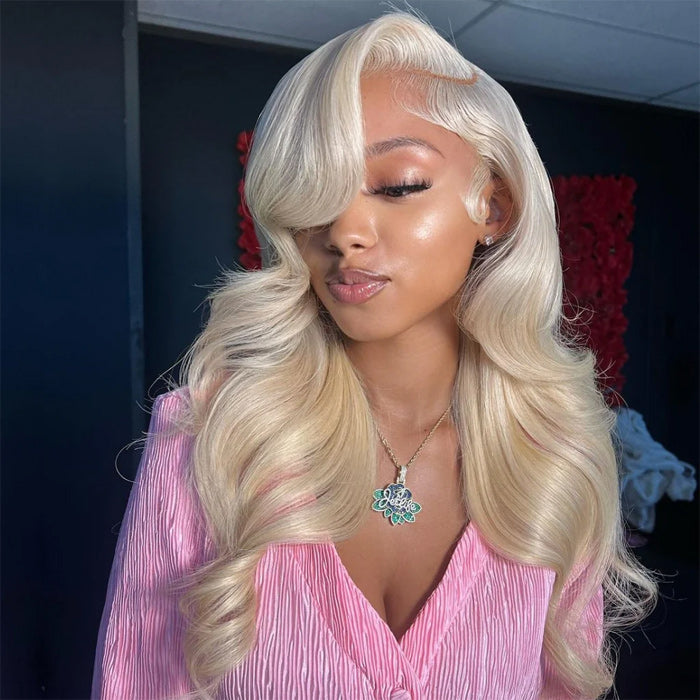 Emma Body Wave 613 Honey Blonde Color 13x4 Lace Frontal Wig Human Hair