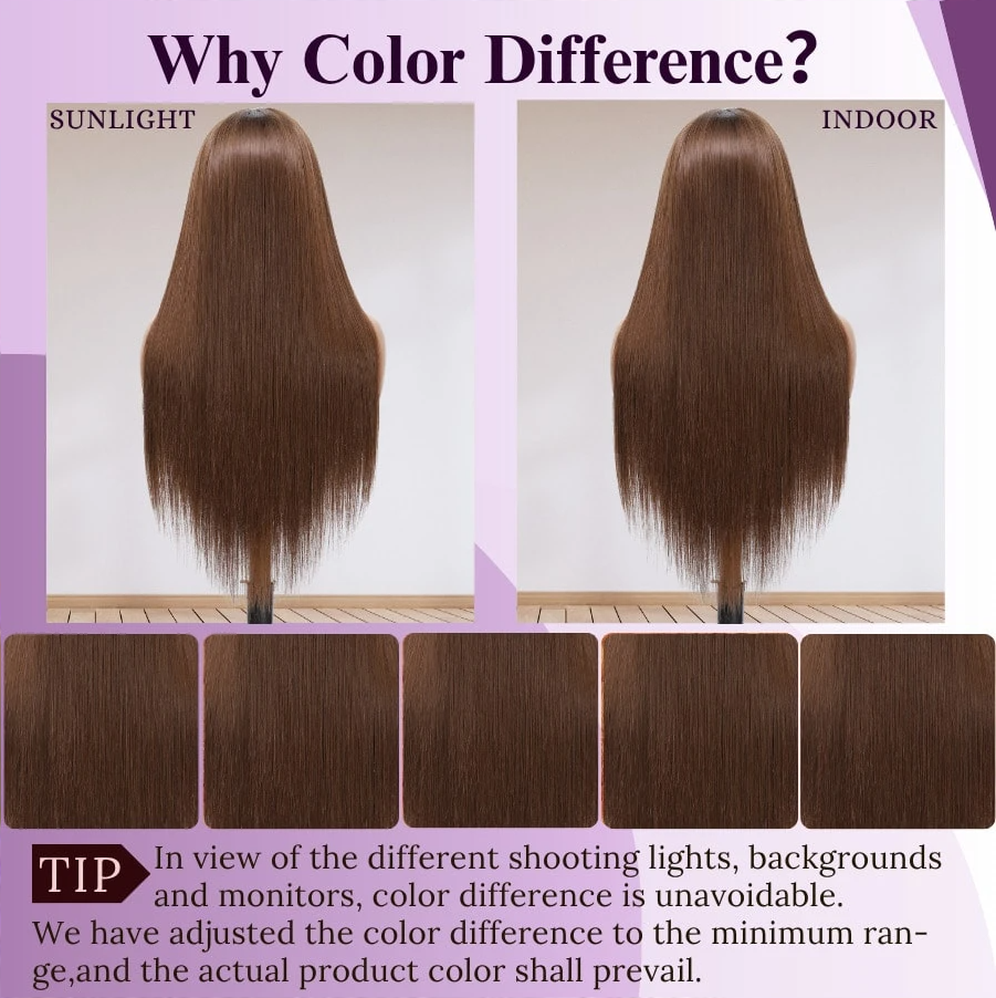 Emma Brown Color 13x4 Frontal Wig Pre Plucked Straight Human Hair