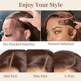 Emma Brown Color 13x4 Frontal Wig Pre Plucked Straight Human Hair