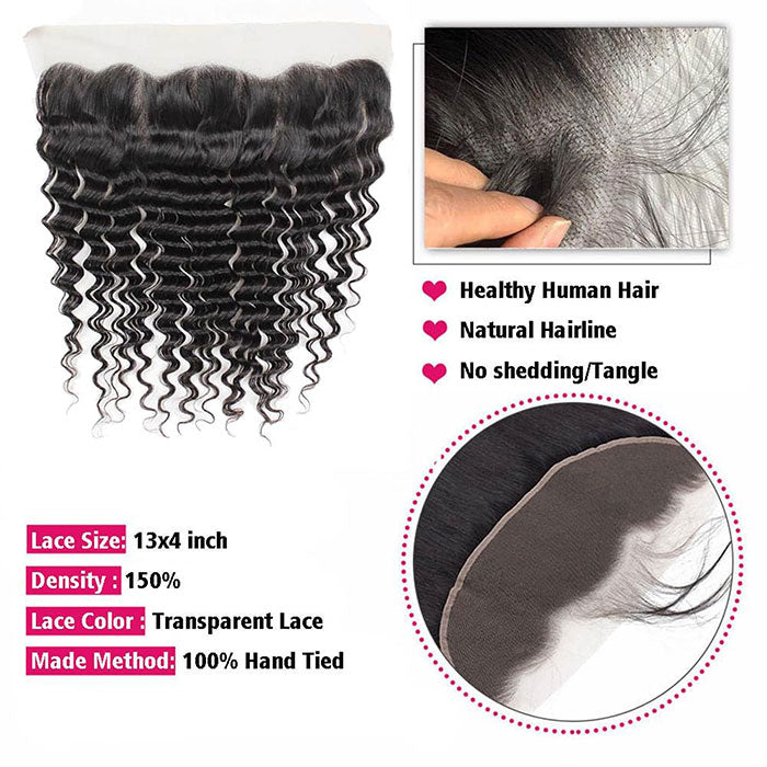 Emma Deep Wave 13x4 Lace Frontal Pre Plucked Virgin Human Hair