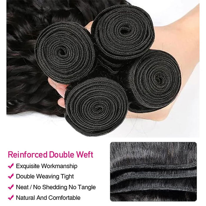 Emma Deep Wave 4 Bundles Virgin Human Hair Curly Weave Extensions