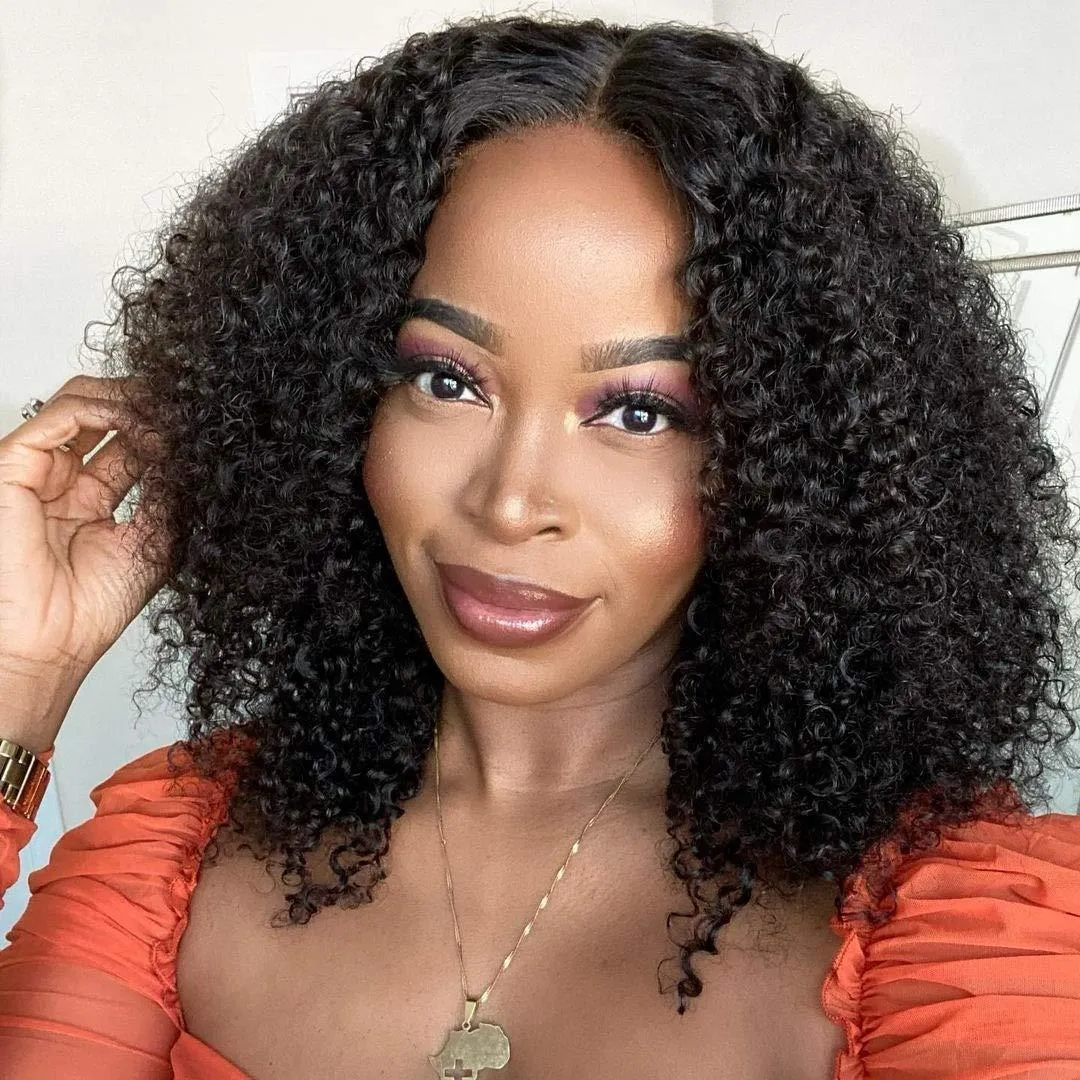 Emma Double Drawn Curly 13x4 Full Frontal Wig Human Hair SDD Curly Wig Pre Plucked