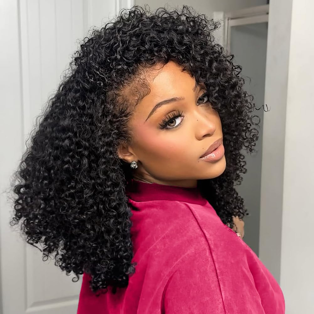 Emma Double Drawn Curly 13x4 Full Frontal Wig Human Hair SDD Curly Wig Pre Plucked