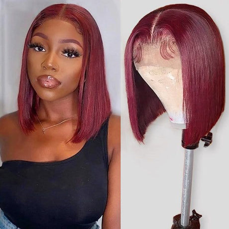 Emma Flash Sale 99j Color Bob 13x4 Lace Frontal Wig Human Hair