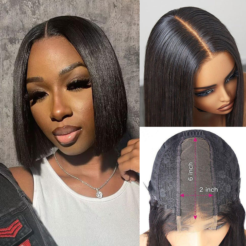 Emma Glueless 2x6 Lace Closure Wig Silky Straight 100% Human Hair