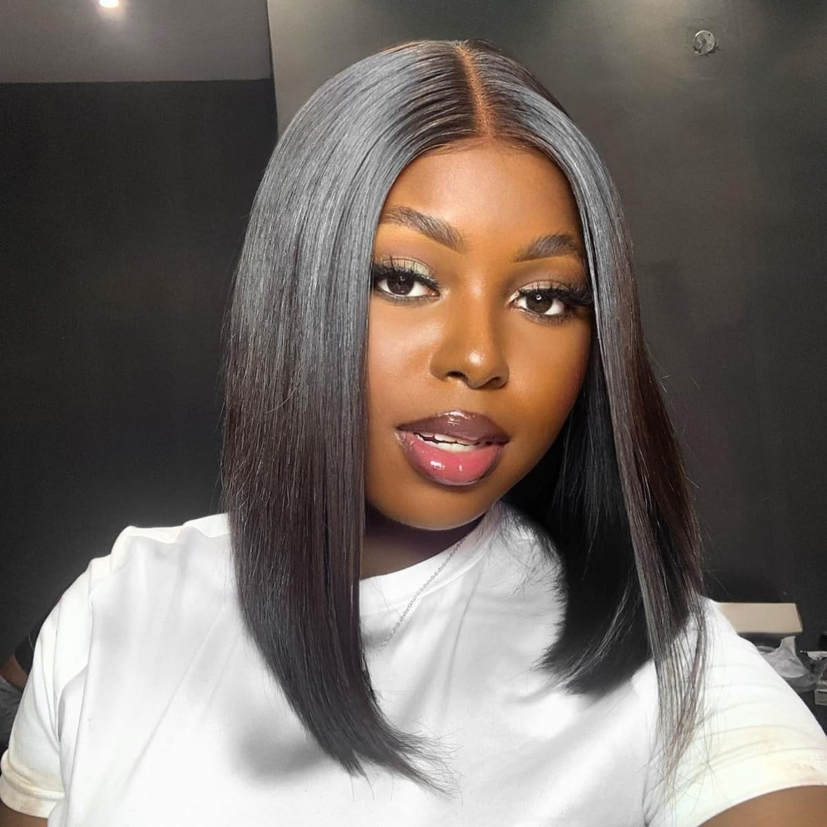 Emma Glueless 2x6 Lace Closure Wig Silky Straight 100% Human Hair
