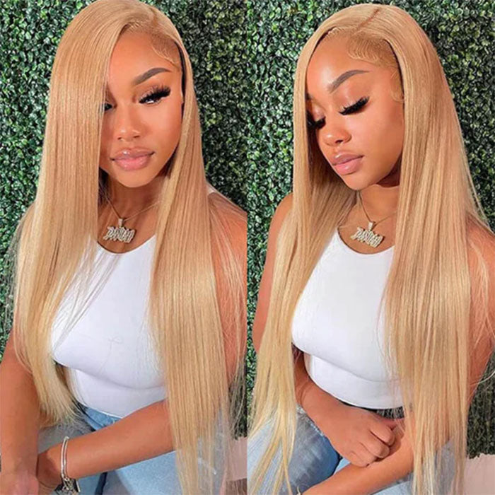 Emma Honey Blonde Color #27 Lace Frontal Wig Human Hair Flash Sale