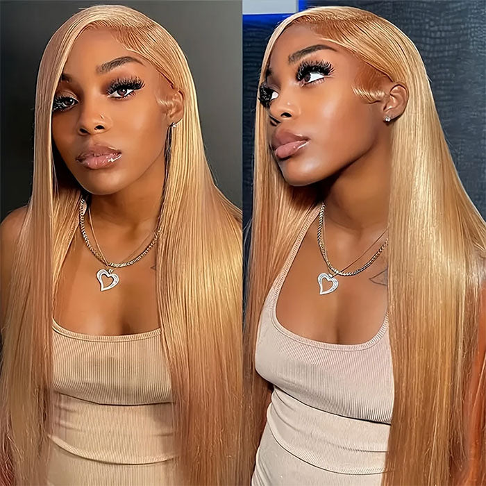 Emma Honey Blonde Color #27 Lace Frontal Wig Human Hair Flash Sale