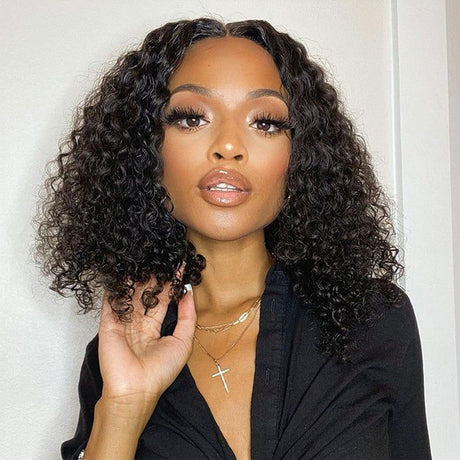 Emma Jerry Curly 13x4 Lace Frontal Wig Pre Plucked Curly Virgin Human Hair