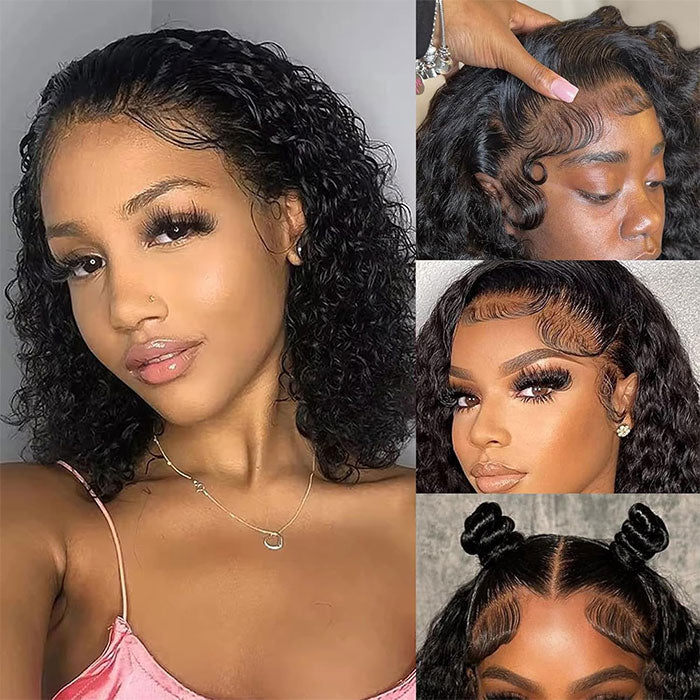 Emma Jerry Curly 13x4 Lace Frontal Wig Pre Plucked Curly Virgin Human Hair
