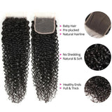 Emma Jerry Curly 4x4 Lace Closure Pre Plucked Virgin Human Hair