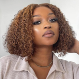 Emma Jerry Curly Piano Highlight Color 13x4 Full Frontal Wig Human Hair